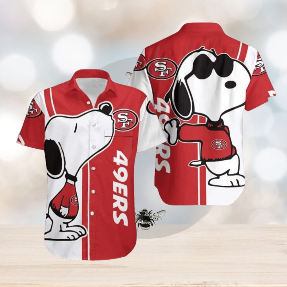 Snoopy Lovers NFL San Francisco 49ers Hawaiian Shirt Gift For Football Fans, NFL Hawaiian Shirt - Limotees