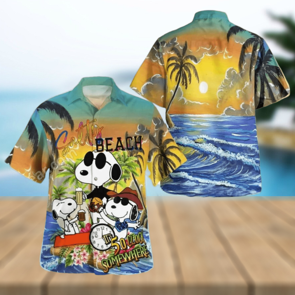 Snoopy Salty Beach It’s 5 O’clock Somewhere Hawaiian Shirt - Limotees