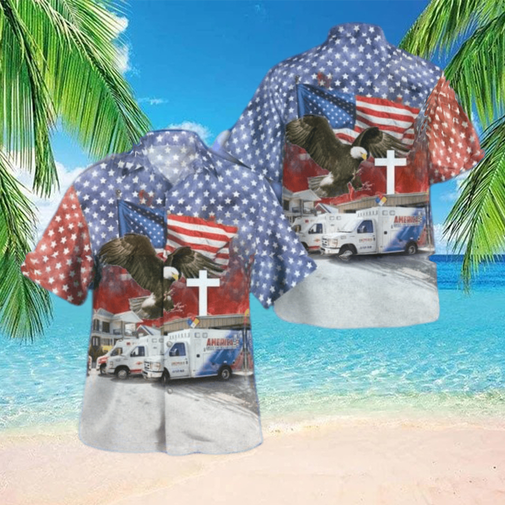 Springfield Illinois America Ambulance USA Flag Summer Aloha hawaiian shirt - Limotees