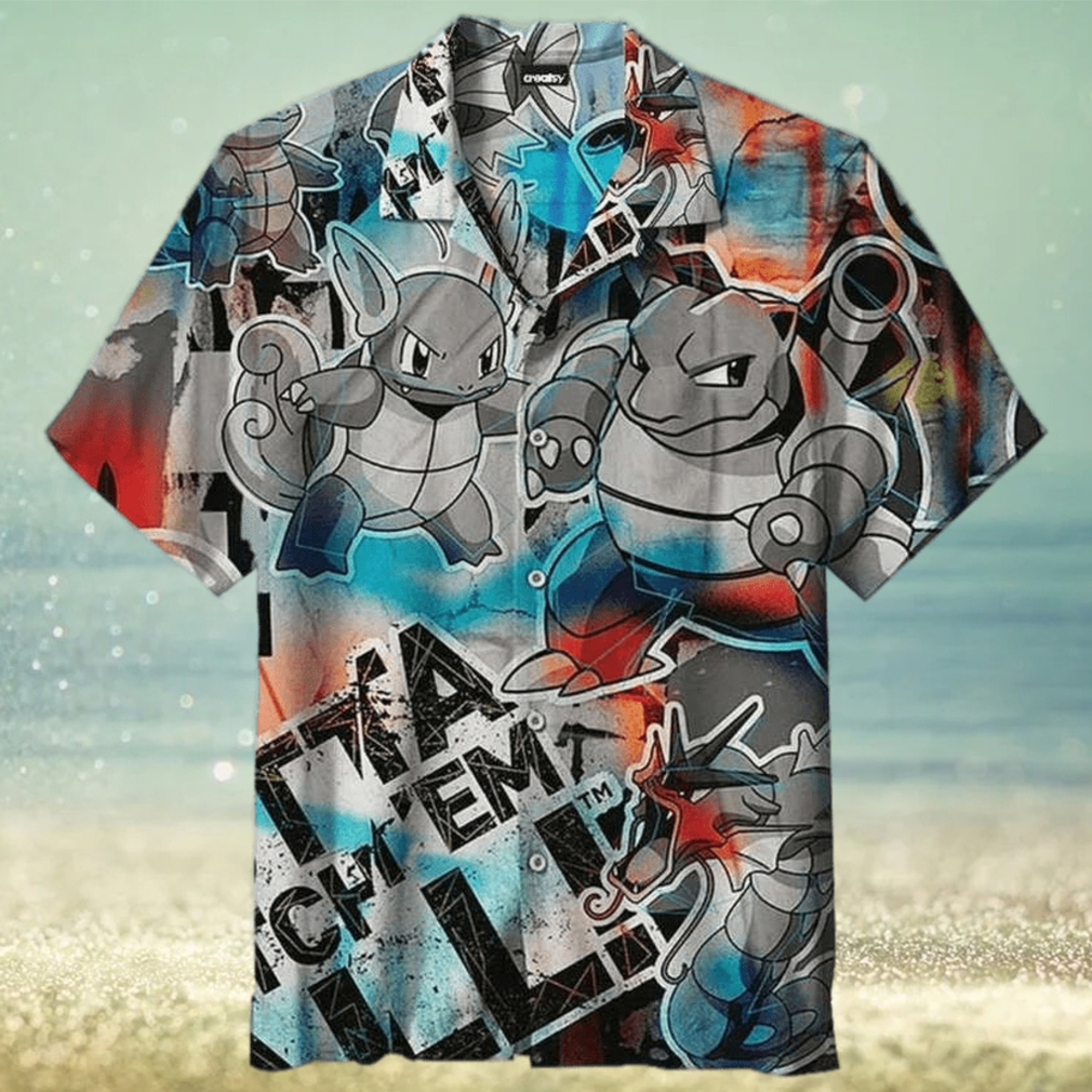 Squirtle Evolution Graffiti Pokemon Hawaiian Shirt - Limotees