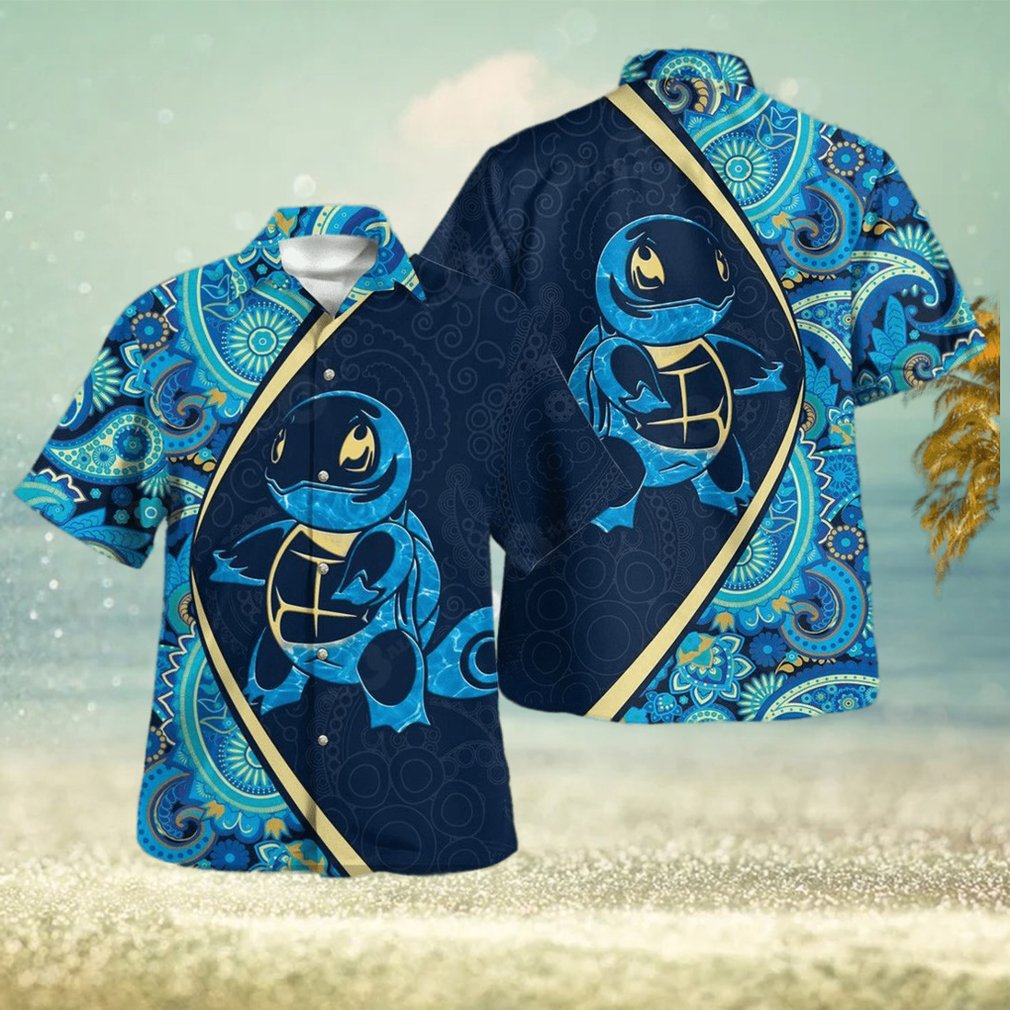 Squirtle Paisley Pattern Design Hawaiian Shirt and Short - Limotees