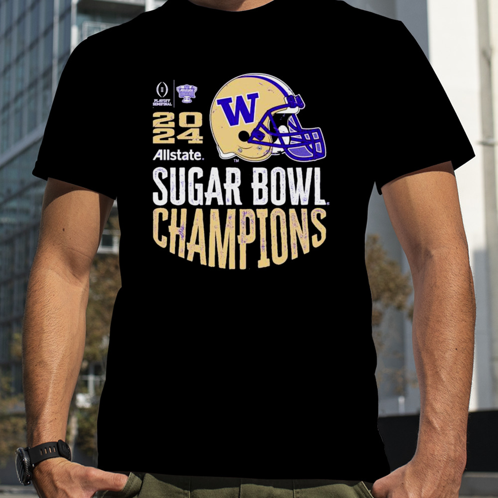 Washington Huskies 2024 Sugar Bowl Champions Purple Helmet T-Shirt