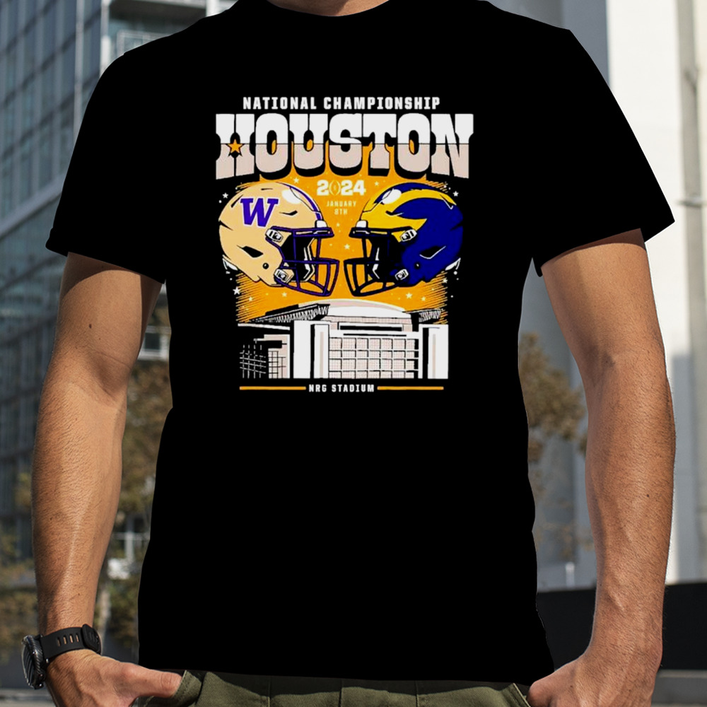 Washington Huskies Vs Michigan Wolverines National Championship Houston 2024 skyline shirt