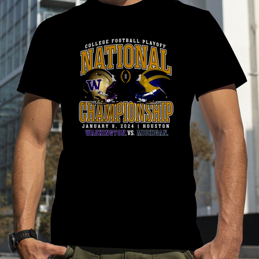 Washington Huskies vs Michigan Wolverines CFP 2024 National Championship Game Head to Head Stadium T-Shirt