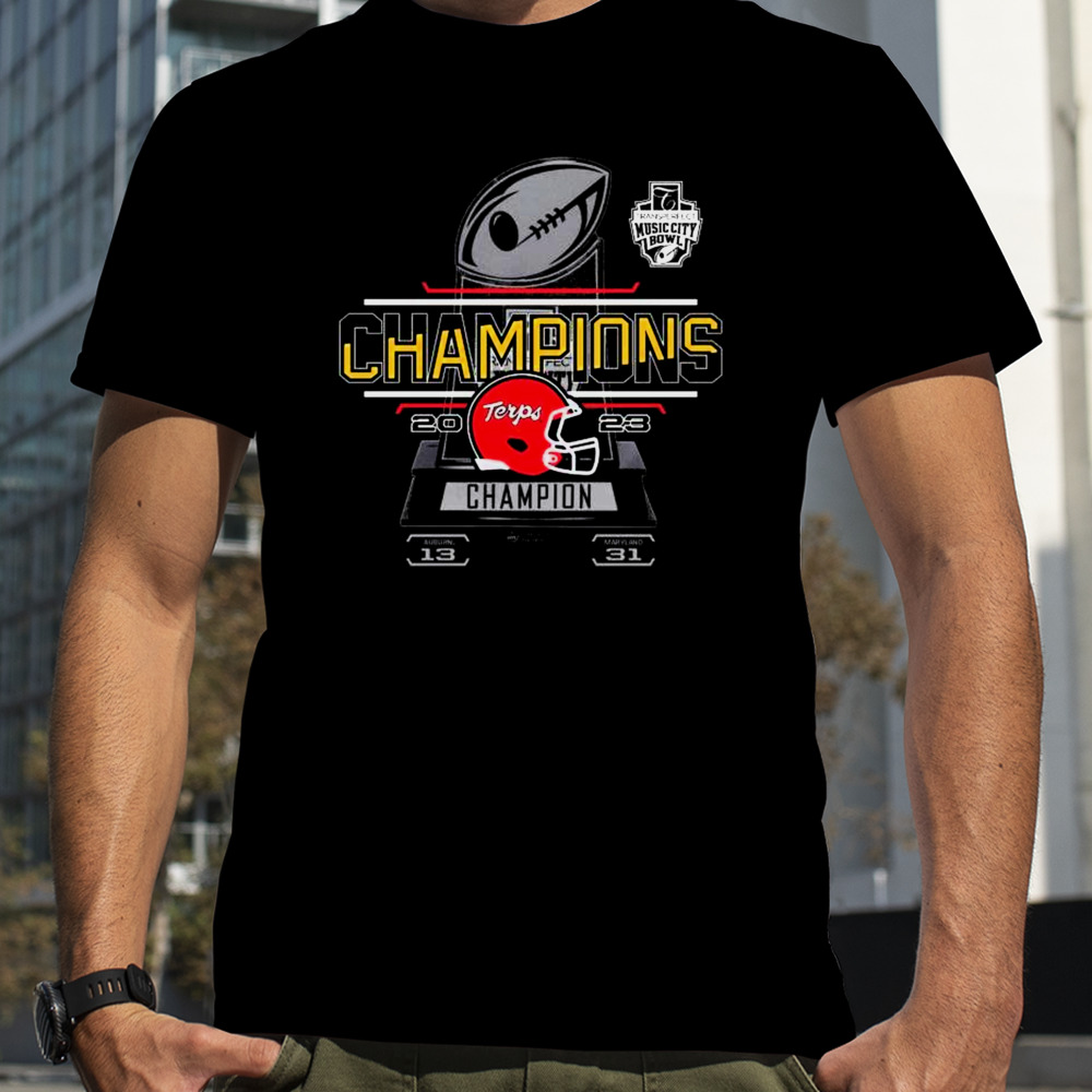 2023 Transperfect Music City Bowl Champions Score T-shirt