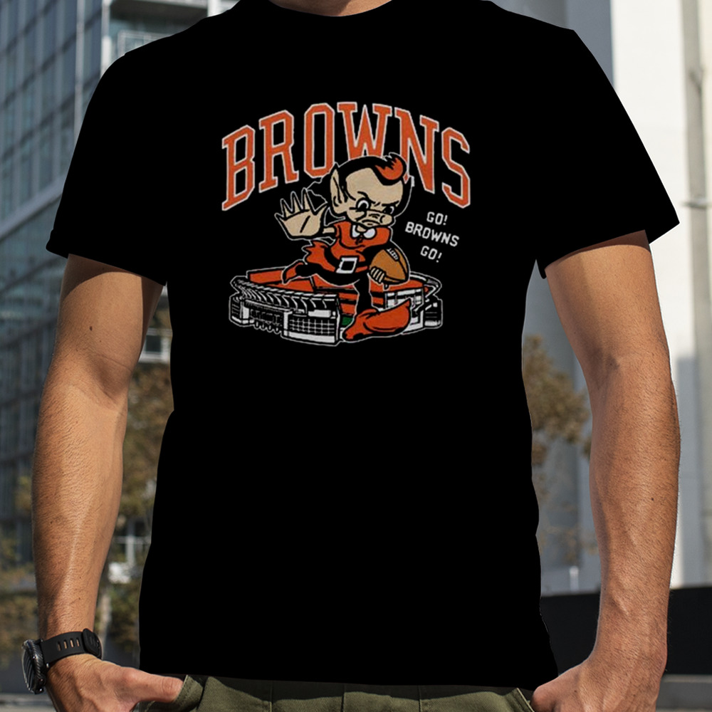 Cleveland Browns Brownie Stiff Arm Stadium T-shirt