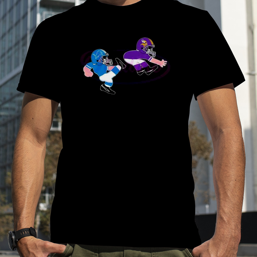 Detroit Lions Kicks Minnesota Vikings Football Chibi T-shirt