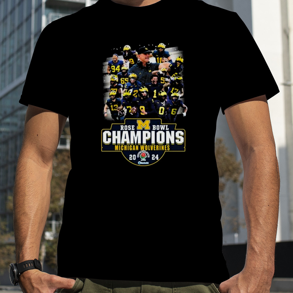 Michigan Wolverines Team Football 2024 Rose Bowl Game Champions Shirt