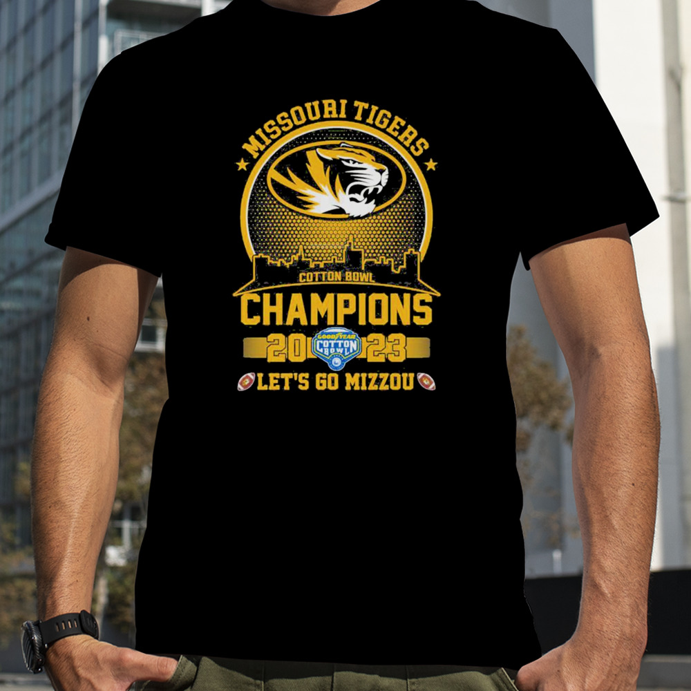 Missouri Tigers 2023 Cotton Bowl Champions Skyline Let’s Go Mizzou Shirt