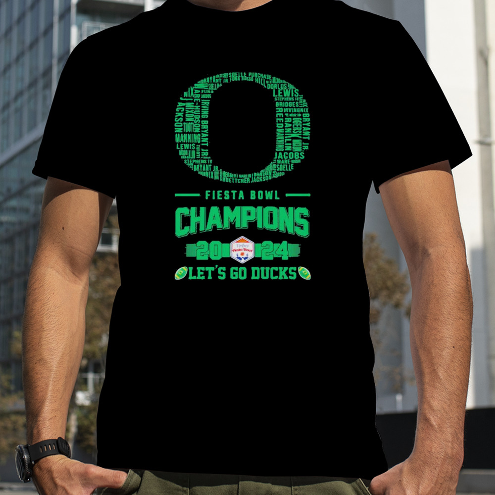 Oregon Ducks Players Names 2024 Fiesta Bowl Champions Logo Let’s Go Ducks Shirt