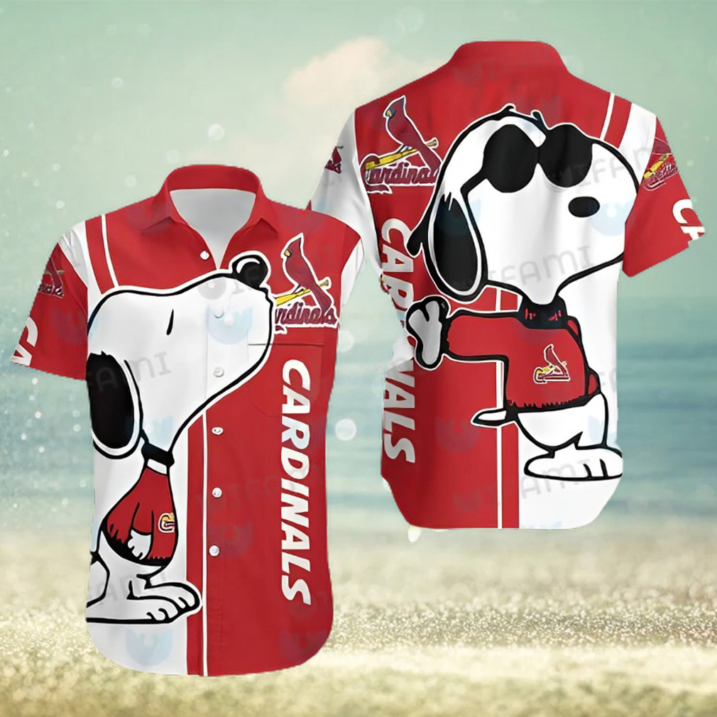 STL Cardinals Hawaiian Shirt Snoopy Kiss Logo St Louis Cardinals Gift - Limotees