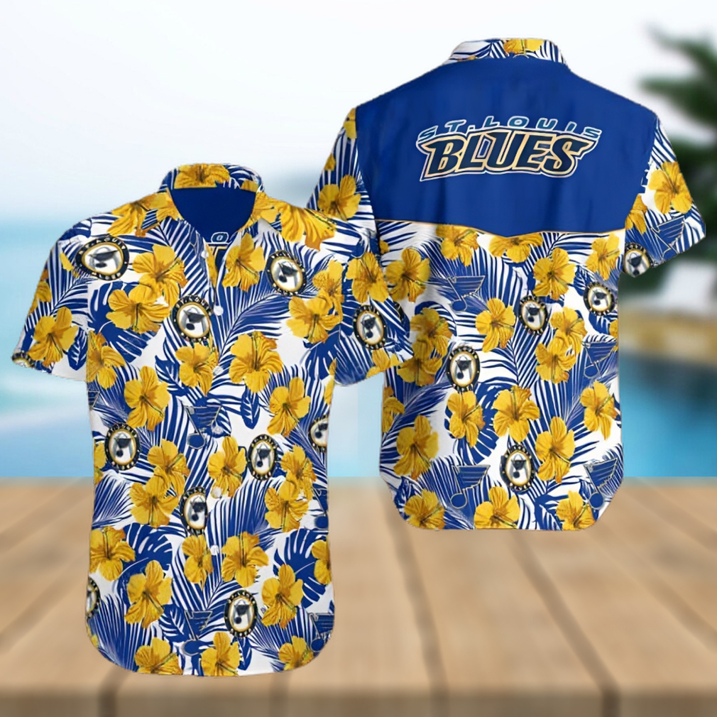 St Louis Blues AOP Short Sleeve Hawaiian Shirt - Limotees