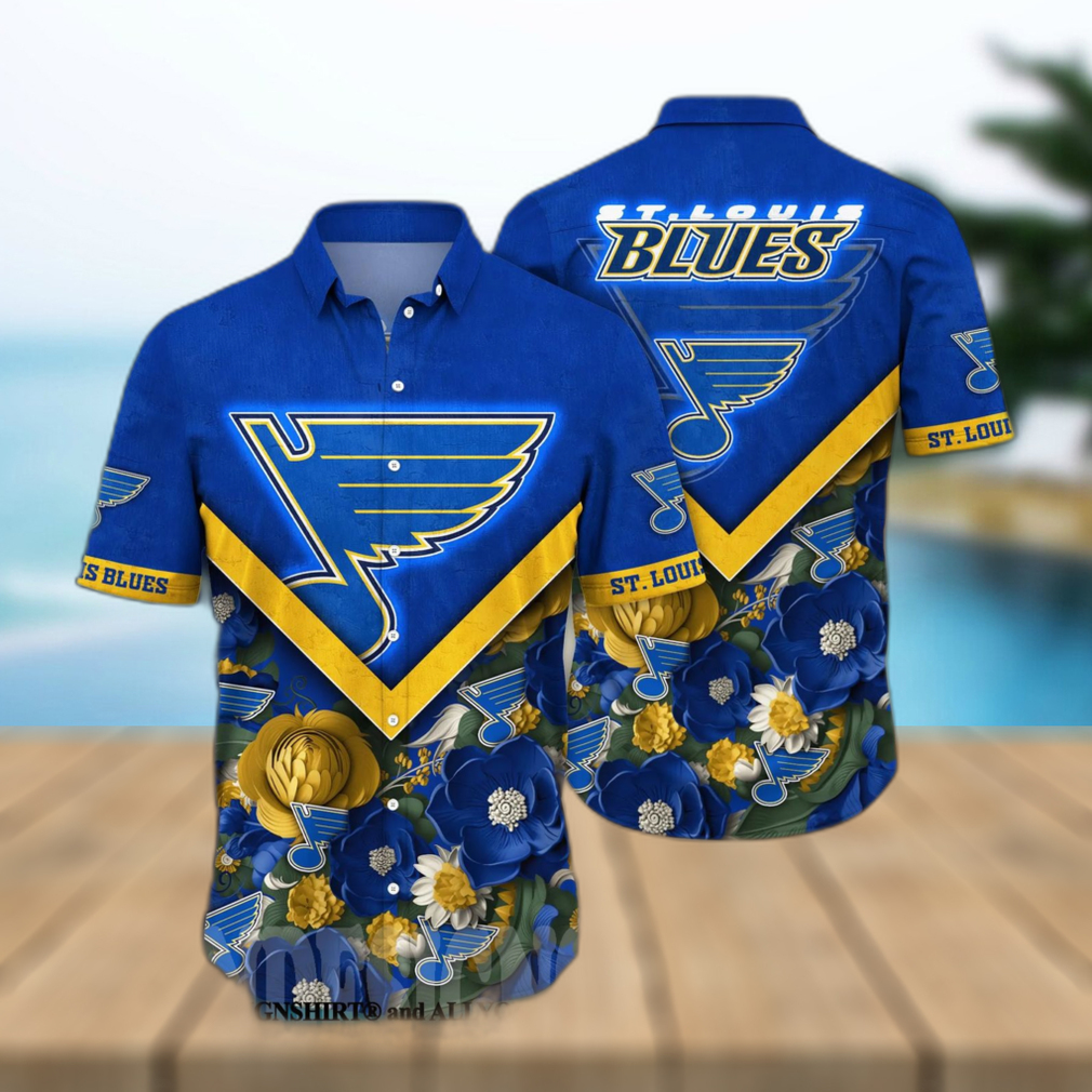 St Louis Blues NHL Flower Full Printing Classic Hawaiian Shirt - Limotees