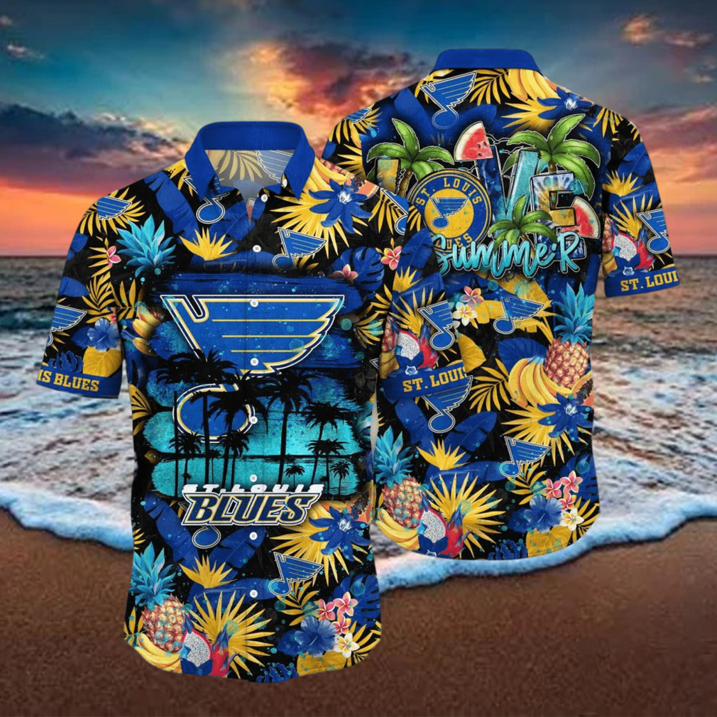 St Louis Blues NHL Flower Hawaiian Shirt For Men Women Great Gift For Fans - Limotees