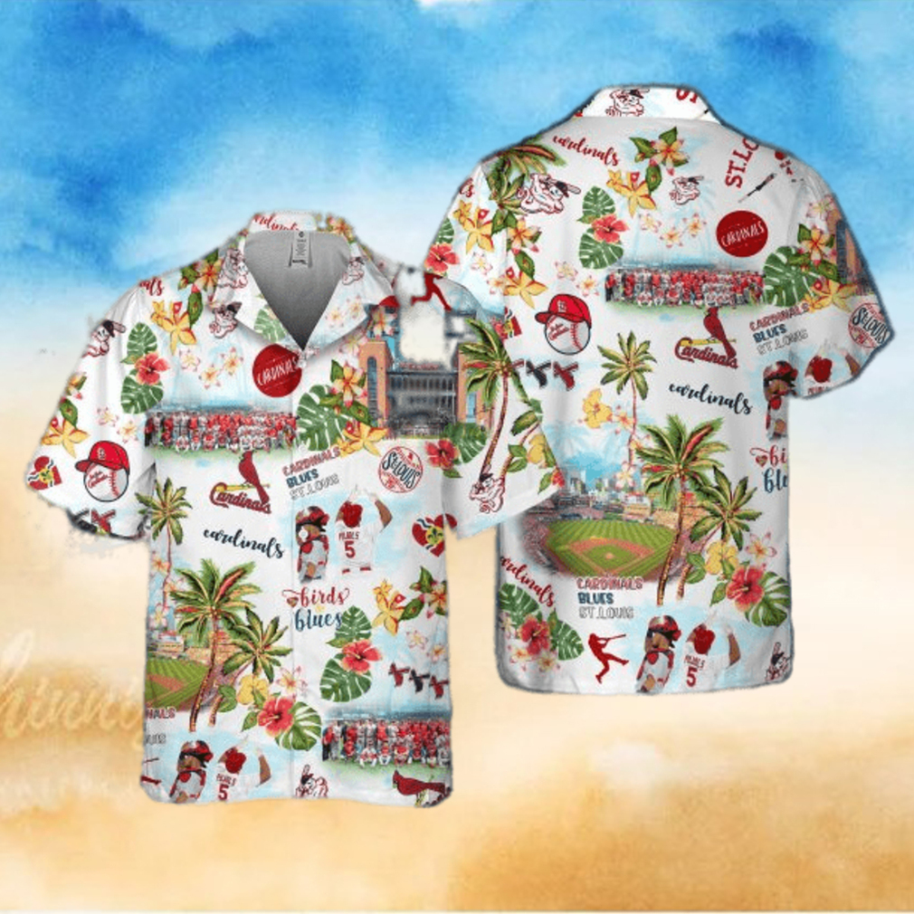 St Louis Cardinals Birds Blues Funny Hawaiian Shirt - Limotees