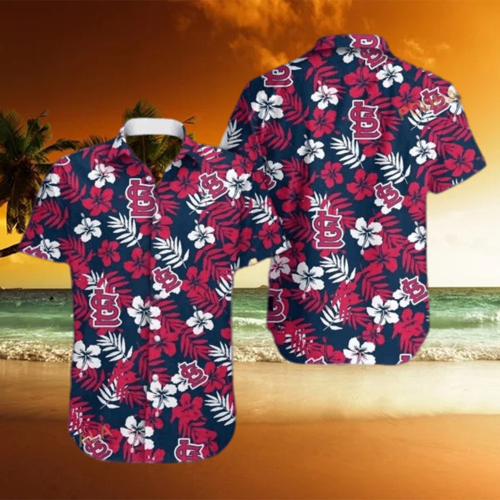 St Louis Cardinals Funny Hawaiian Shirt Hibiscus Flower Pattern Summer Gift For Friend - Limotees