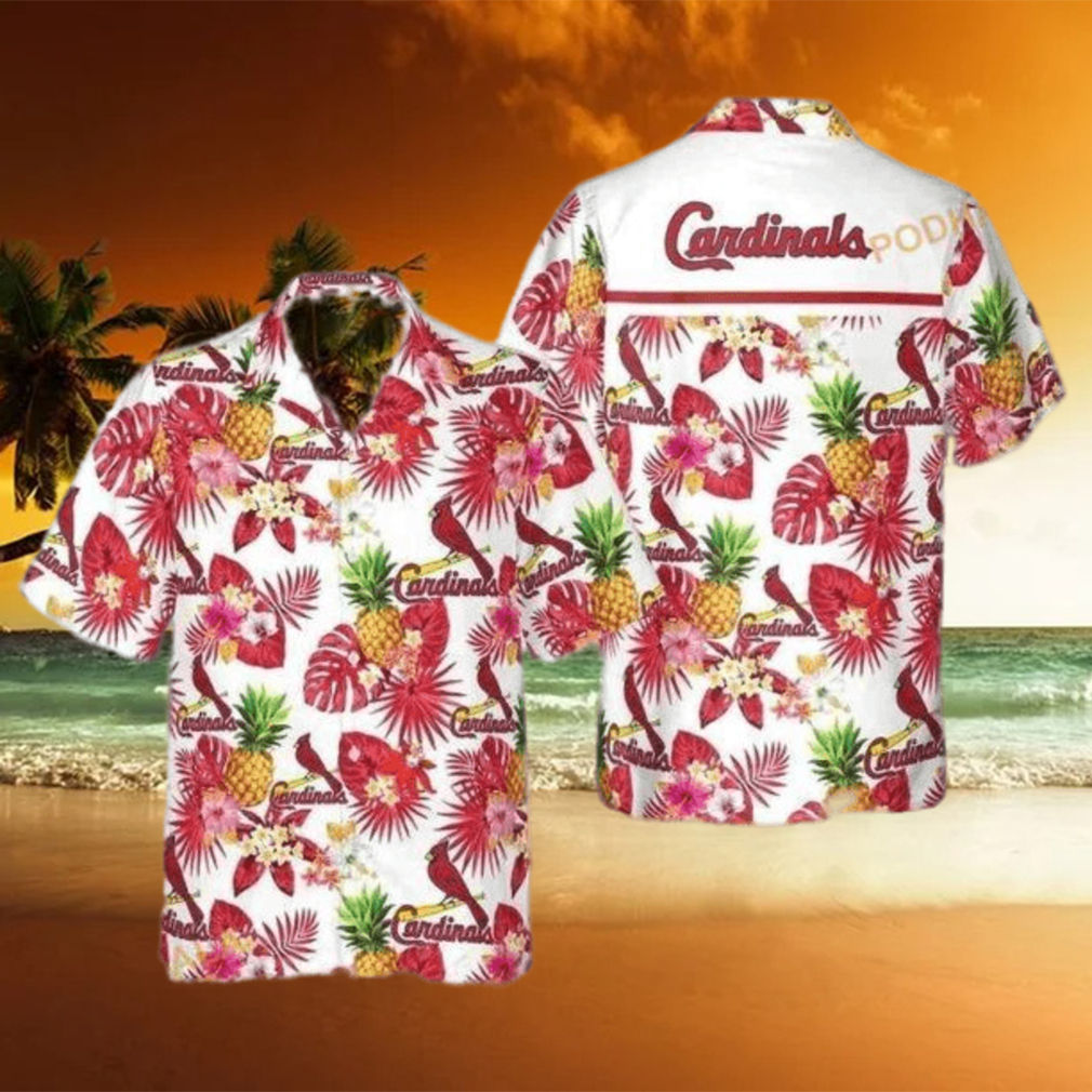 St Louis Cardinals Funny Hawaiian Shirt Tropical Flower Pattern Best Beach Gift - Limotees