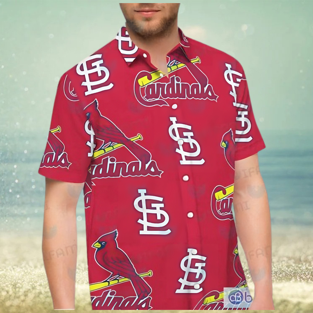 St Louis Cardinals Hawaiian Shirt Logo Pattern St Louis Cardinals Gift - Limotees