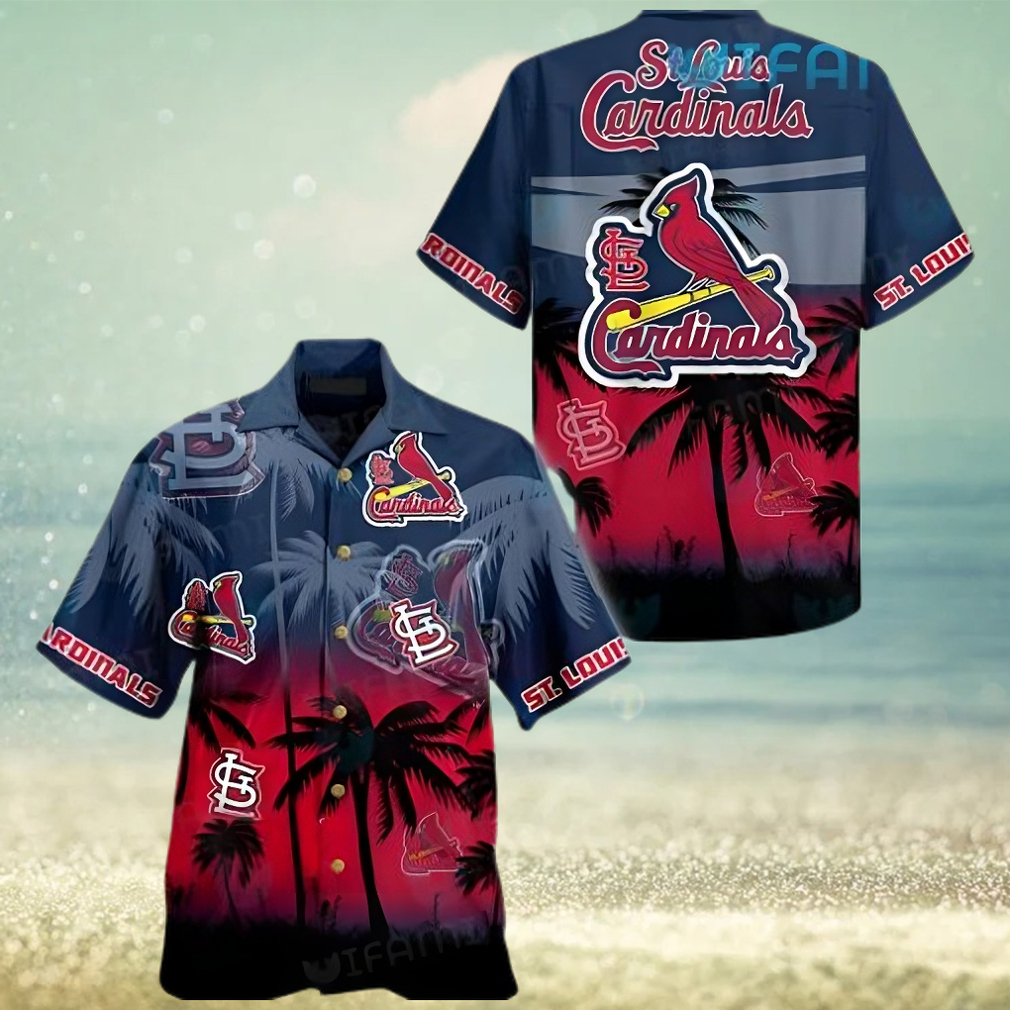 St Louis Cardinals Hawaiian Shirt Palm Tree Logo St Louis Cardinals Gift - Limotees