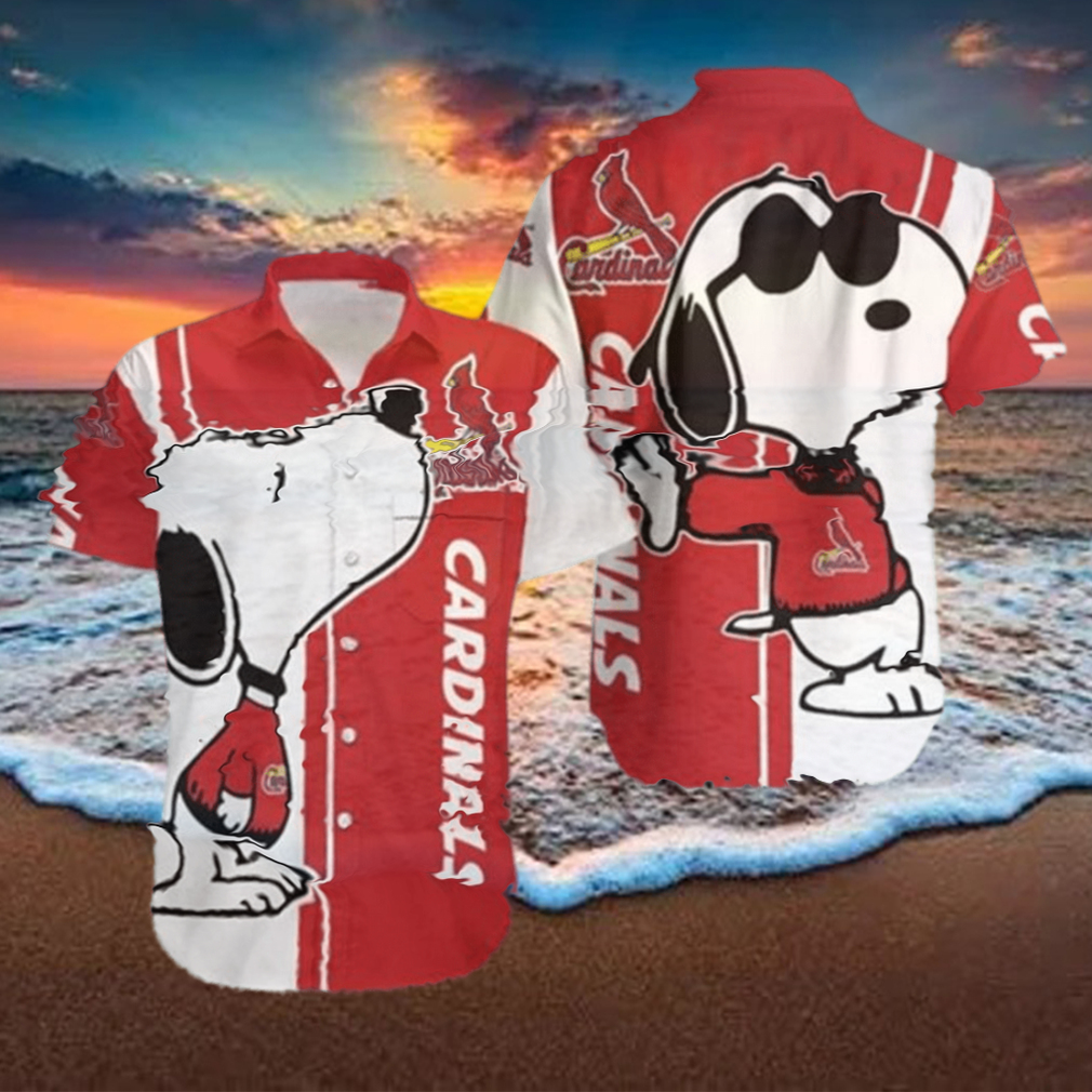 St Louis Cardinals Snoopy Hawaiian Shirt For Fans Hawaiian Beach Short Aloha Shirt Hawaiian Gift - Limotees