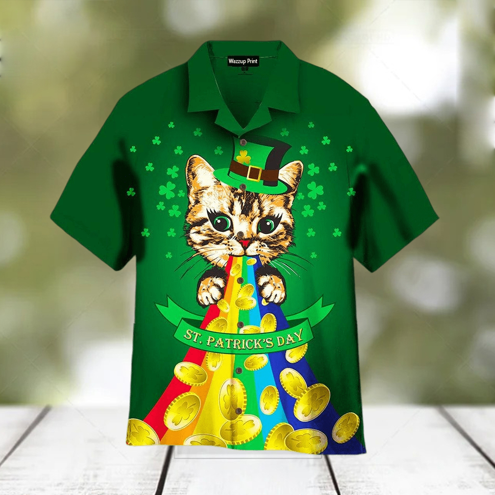 St Patrick’s Day Cute Cat Hawaiian Shirt Gift For Men Women - Limotees