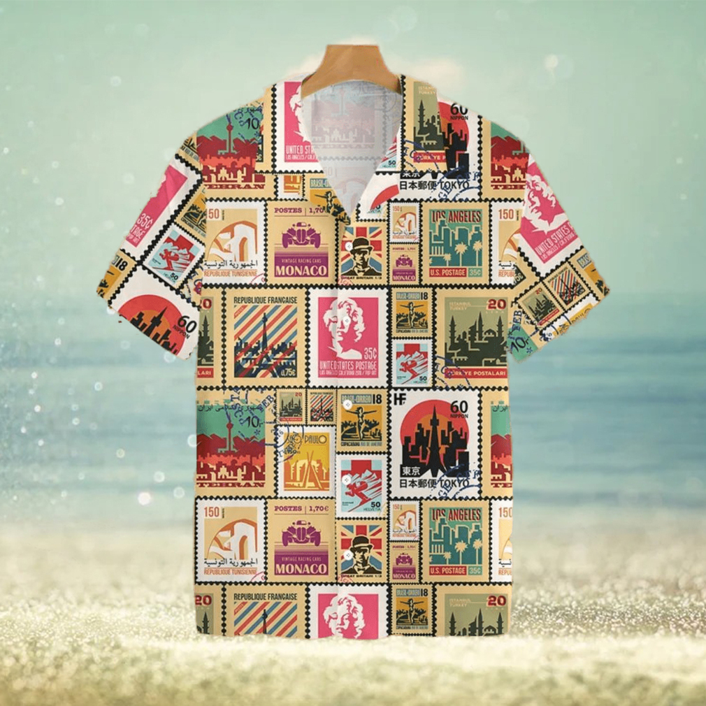 Stamps Cities World Vintage Travel Tropical Hawaiian Shirt For Men And Women - Limotees