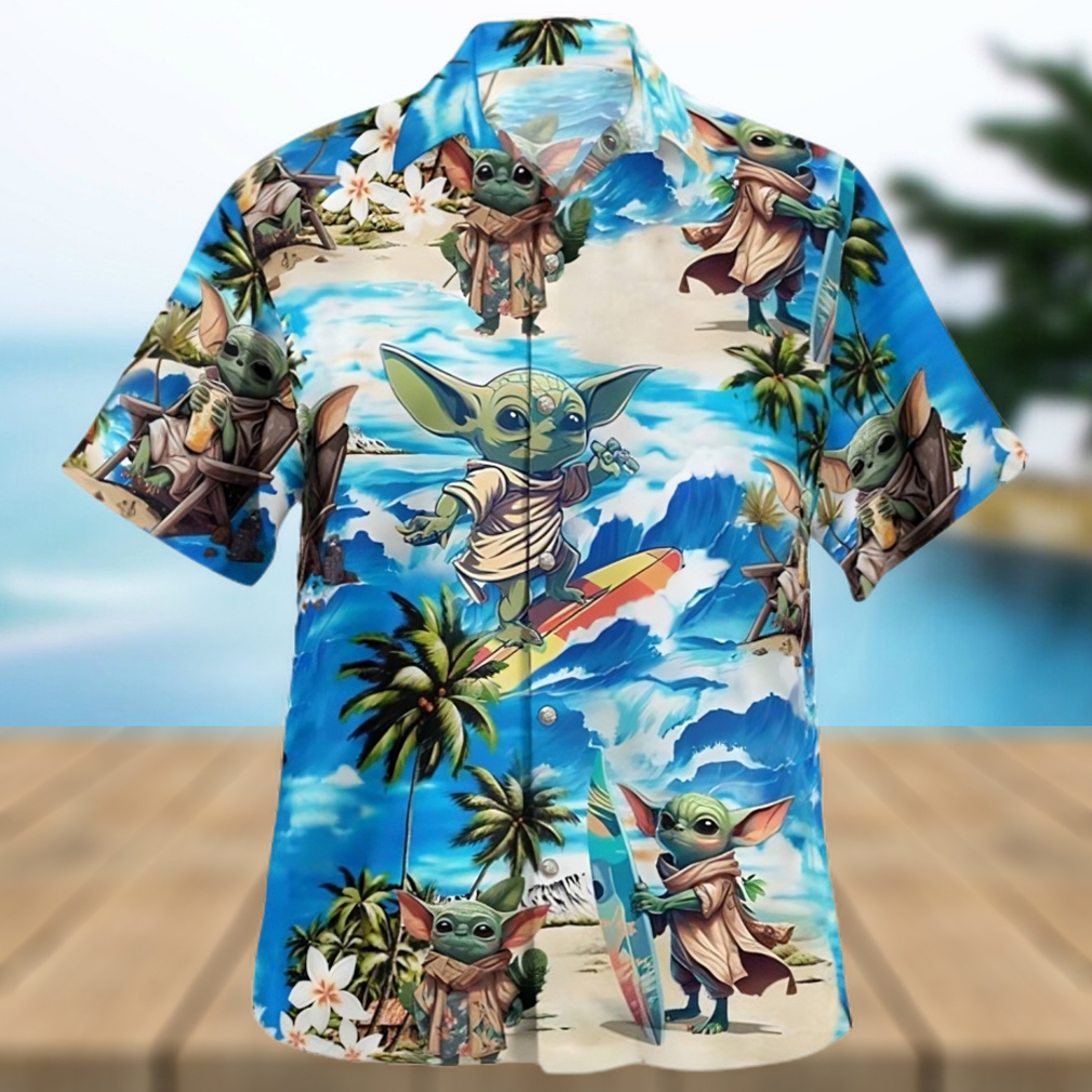 Star Wars Baby Yoda Surfing Beach Hawaiian Shirt - Limotees