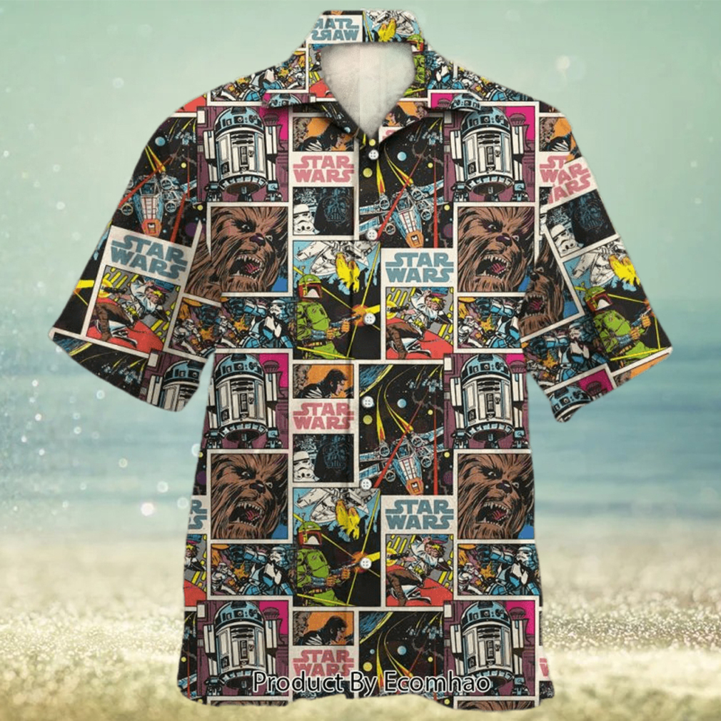 Star Wars Print Comic Pattern Hawaiian Shirt - Limotees