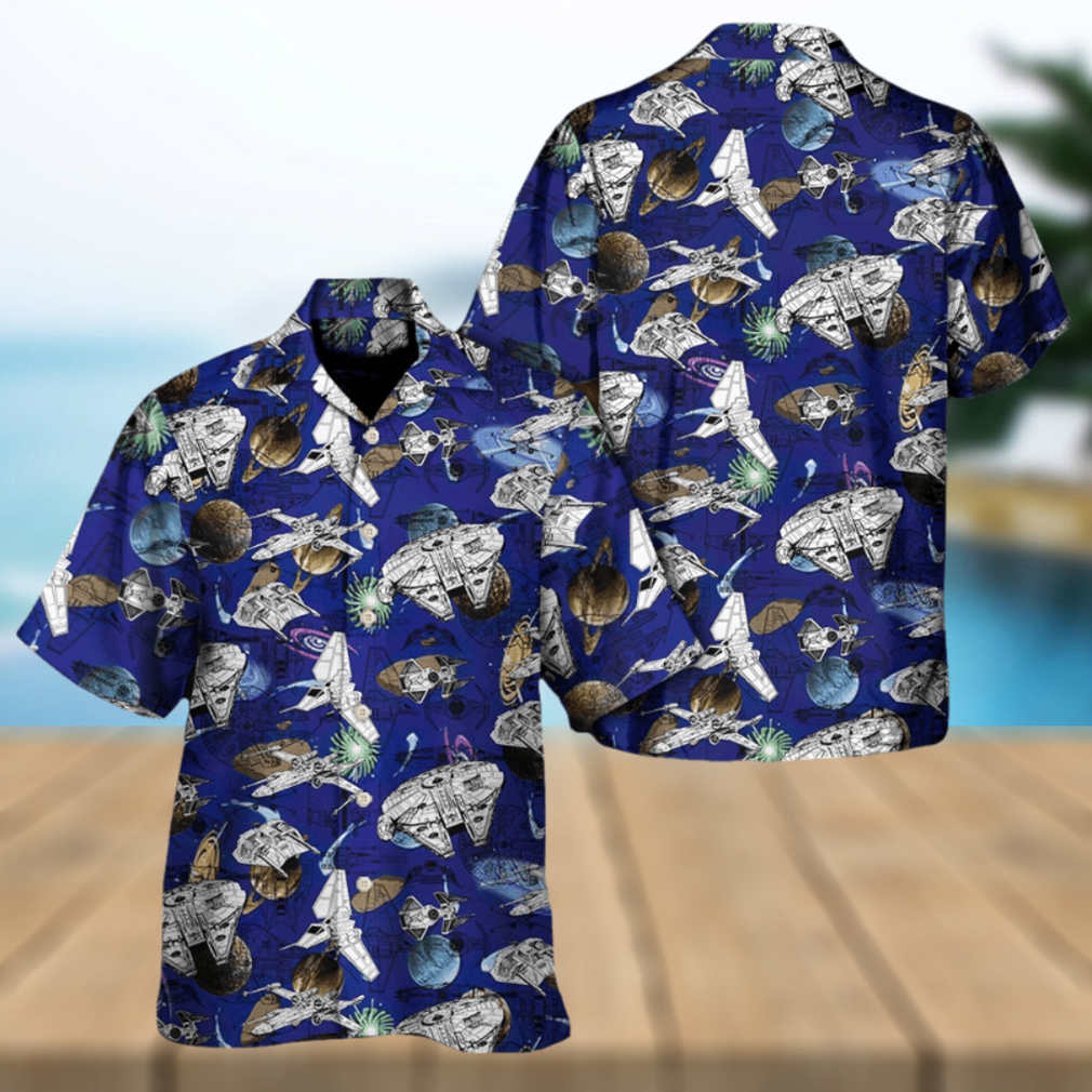 Star Wars Ship Schematic Galaxy Hawaiian Shirt - Limotees