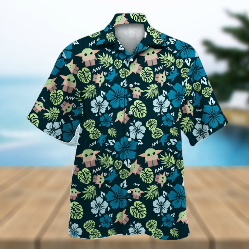 Star Wars The Mandalorian Grogu Baby Yoda Leaves Hawaiian Shirt - Limotees