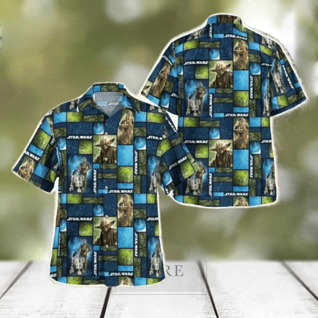 Star Wars Yoda C3p0 And R2d2 Tropical Hawaiian Shirt - Limotees