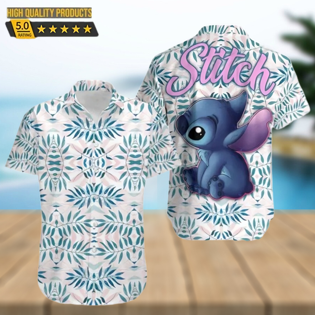 Stitch Blue Leaves Pattern Disney Cruise 2023 Disney Hawaiian Shirt - Limotees