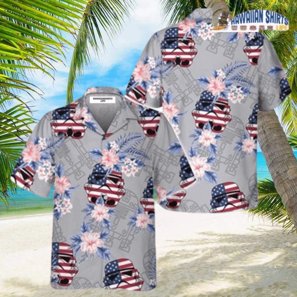 Stormtrooper Helmet American Flag Hawaiian Shirt - Limotees