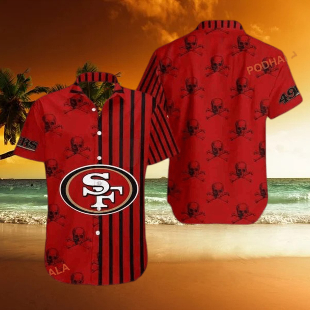 Stripes And Skull NFL San Francisco 49ers Funny Hawaiian Shirt - Limotees