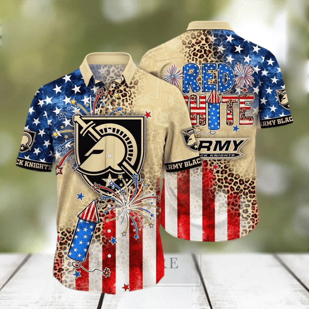 Stylish NCAA Army Black Knights Hawaiian Shirt Fireworks Independence Day - Limotees