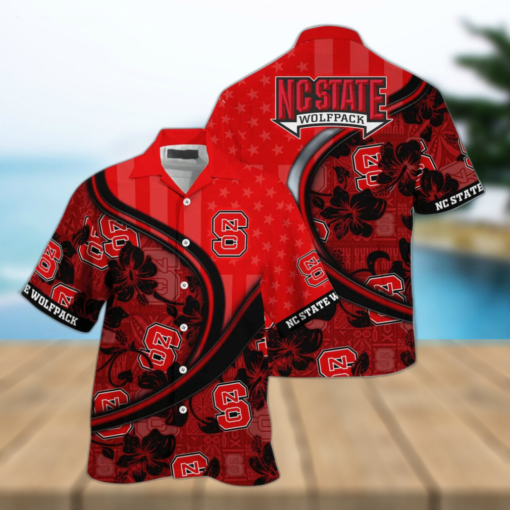 Stylish NCAA NC State Wolfpack Hawaiian Shirt Custom Name Summer Beach Gift - Limotees