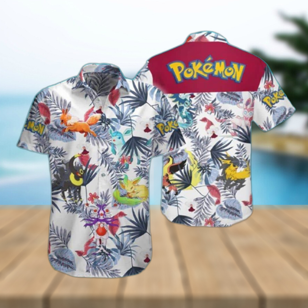 Summer Aloha Eevee Pokemon Hawaiian Shirt Gift For Beach Vacation - Limotees