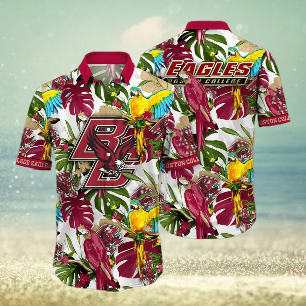 Summer Aloha NCAA Boston College Eagles Hawaiian Shirt Birds And Palm Leaves - Limotees