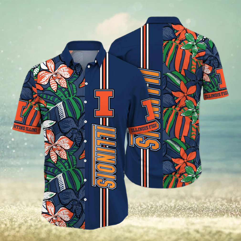 Summer Aloha NCAA Illinois Fighting Illini Hawaiian Shirt Gift For Mom - Limotees