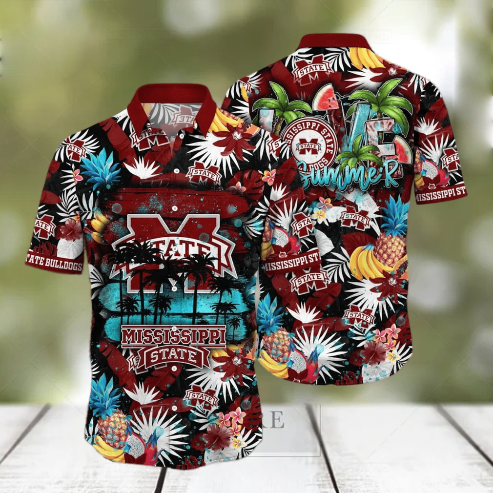 Summer Aloha NCAA Mississippi State Bulldogs Hawaiian Shirt Tropical Fruit Pattern - Limotees