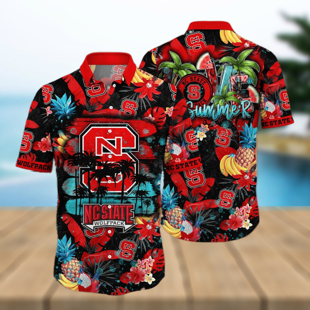 Summer Aloha NCAA NC State Wolfpack Hawaiian Shirt Tropical Fruit Pattern - Limotees