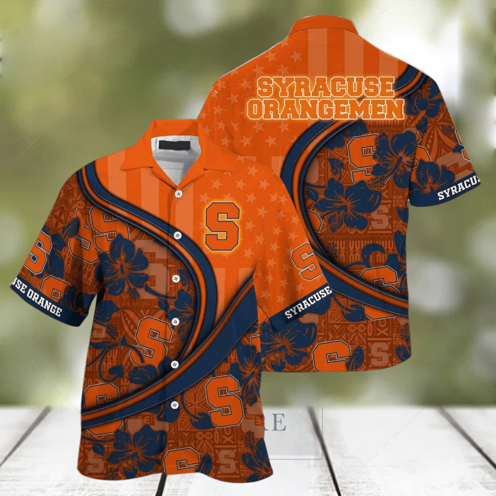 Summer Aloha NCAA Syracuse Orange Hawaiian Shirt Custom Name Beach Lovers Gift - Limotees