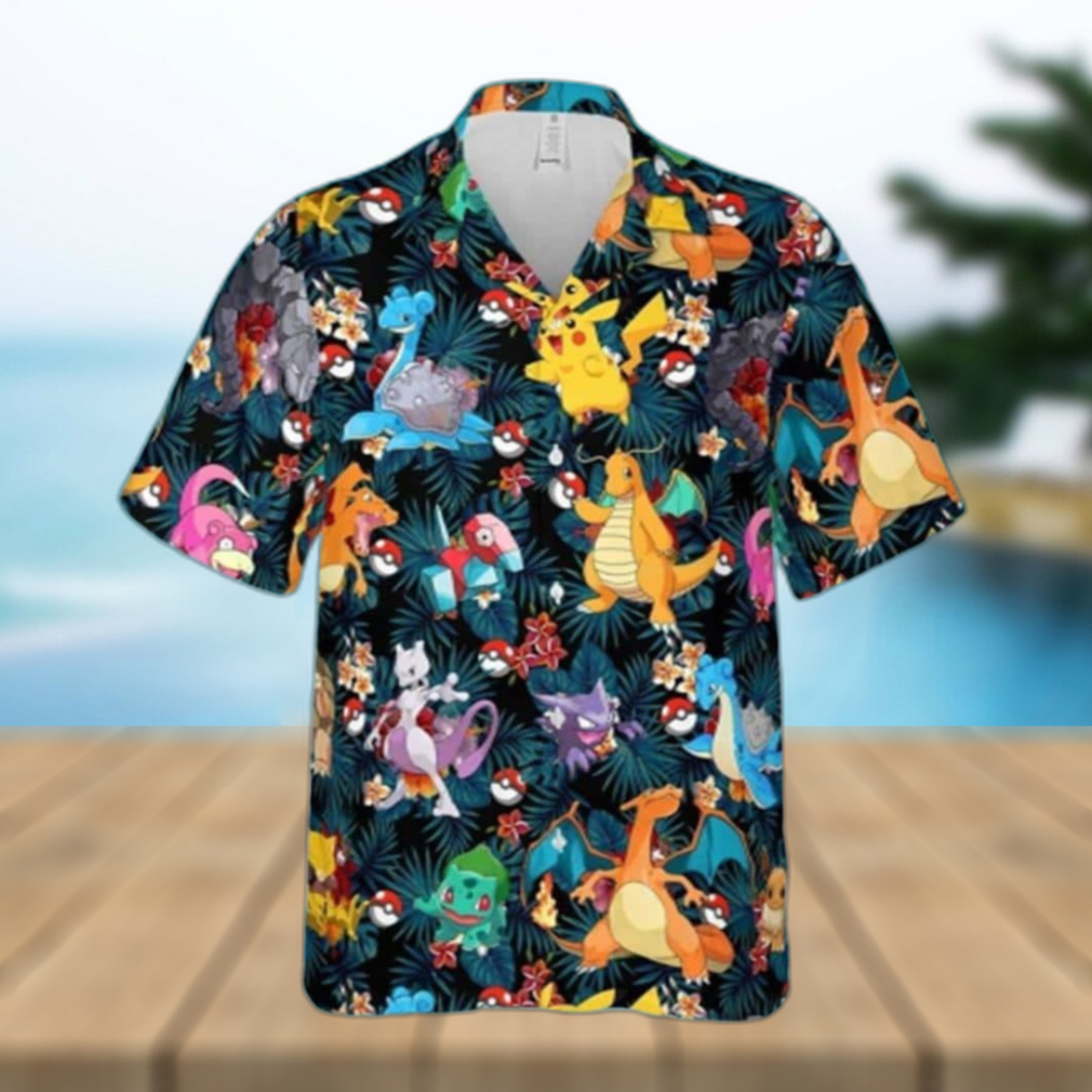 Summer Aloha Pokemon Hawaiian Shirt Palm Leaves Pattern Gift For Best Friends - Limotees