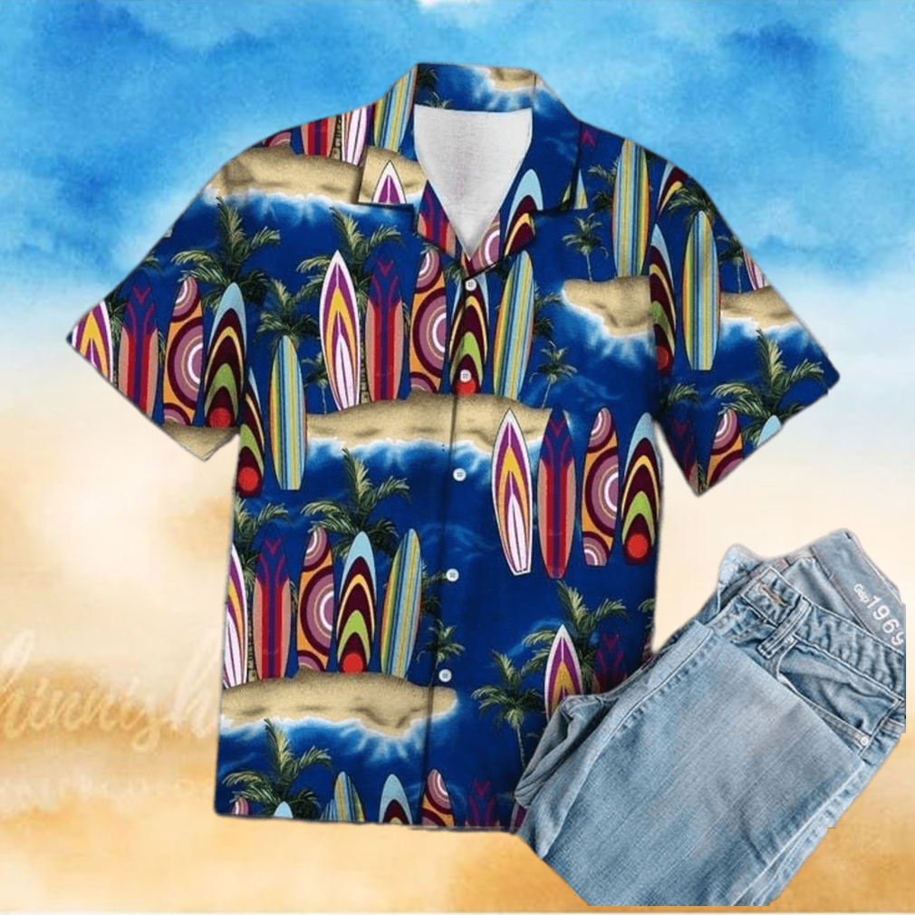 Summer Surfboard Palm Tree Hawaiian Aloha Shirts - Limotees