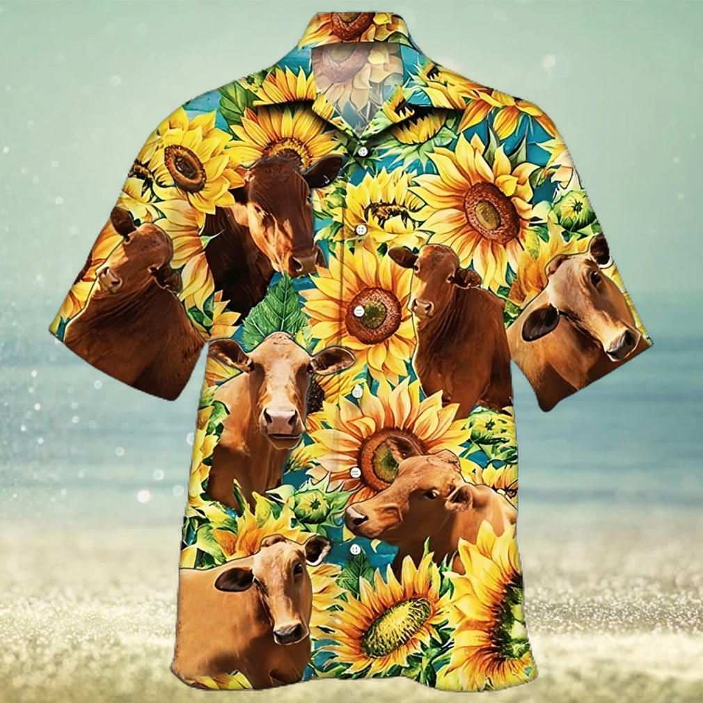 Sunflower Hawaiian Shirt Sunflower With Cow Aloha Shirt, Aloha Hawaiian Shirts - Limotees