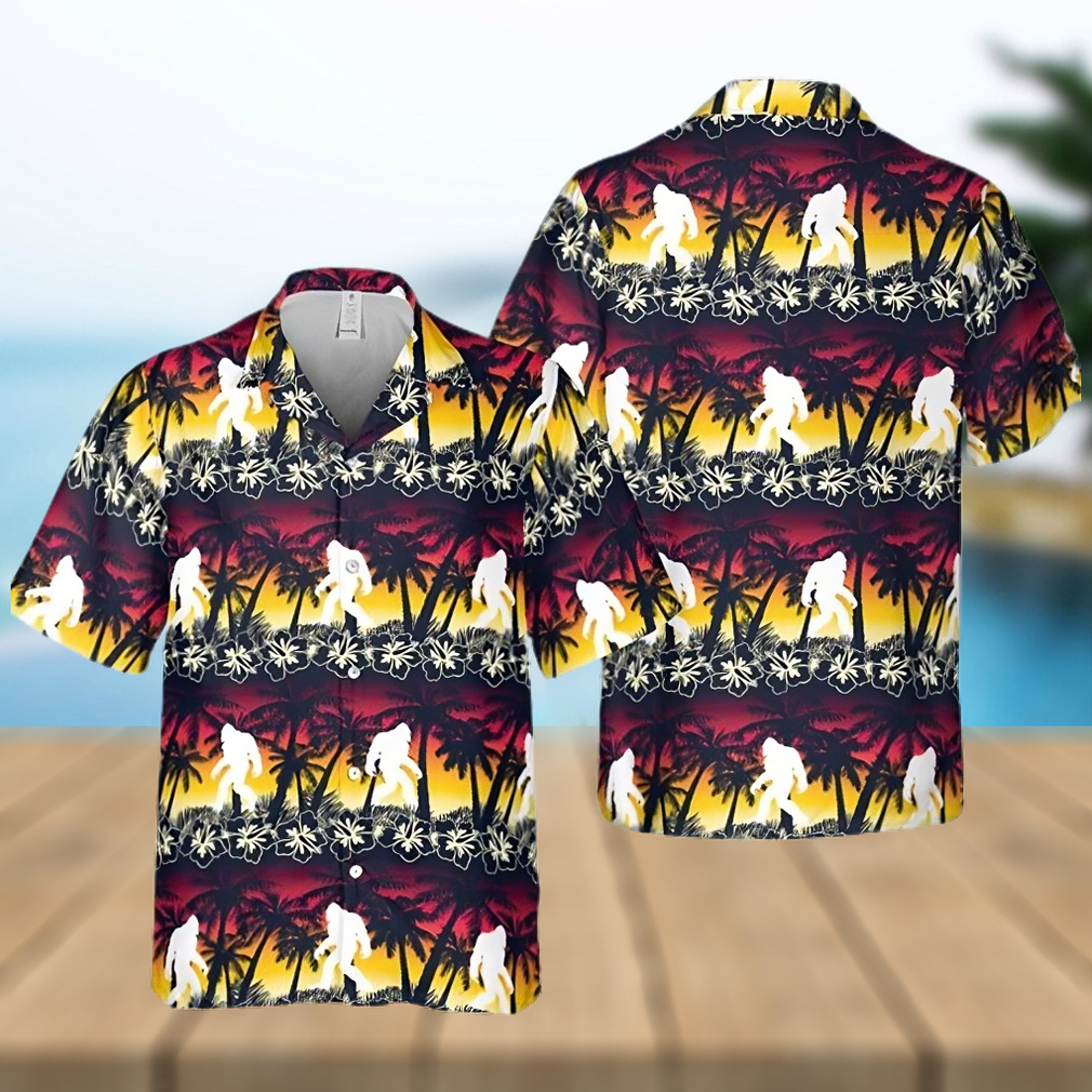 Sunset Tropical Bigfoot Hawaii Shirt Hawaiian Summer Party - Limotees