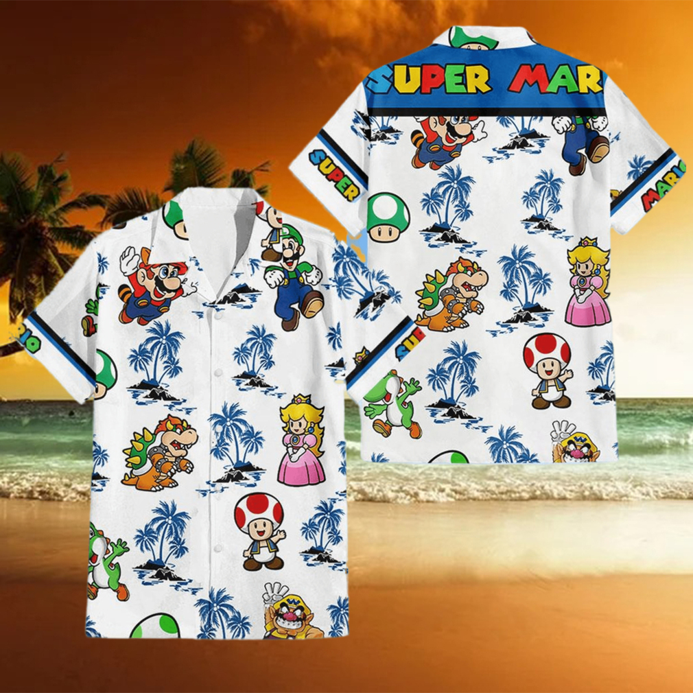 Super Mario Palm Tree Hawaiian Shirt - Limotees