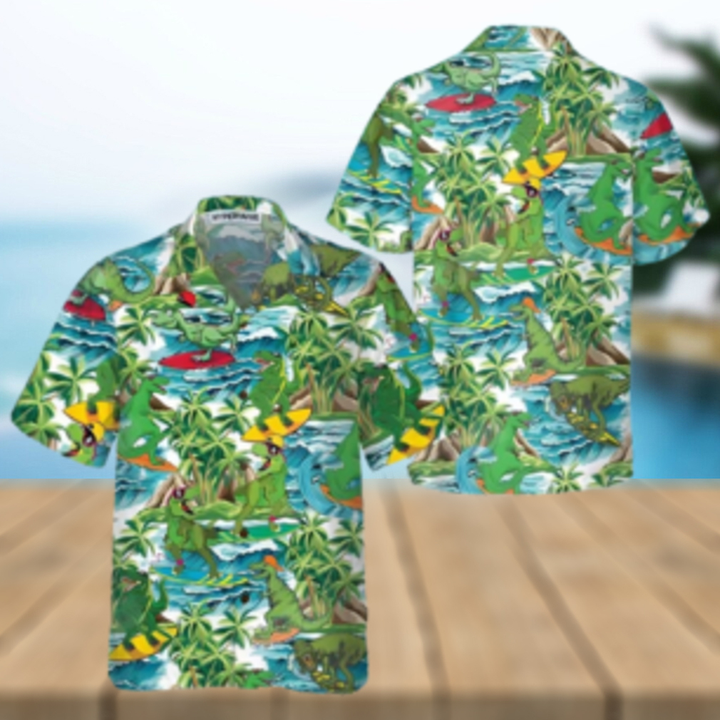 Surfing Dinosaur Hawaiian Shirt - Limotees