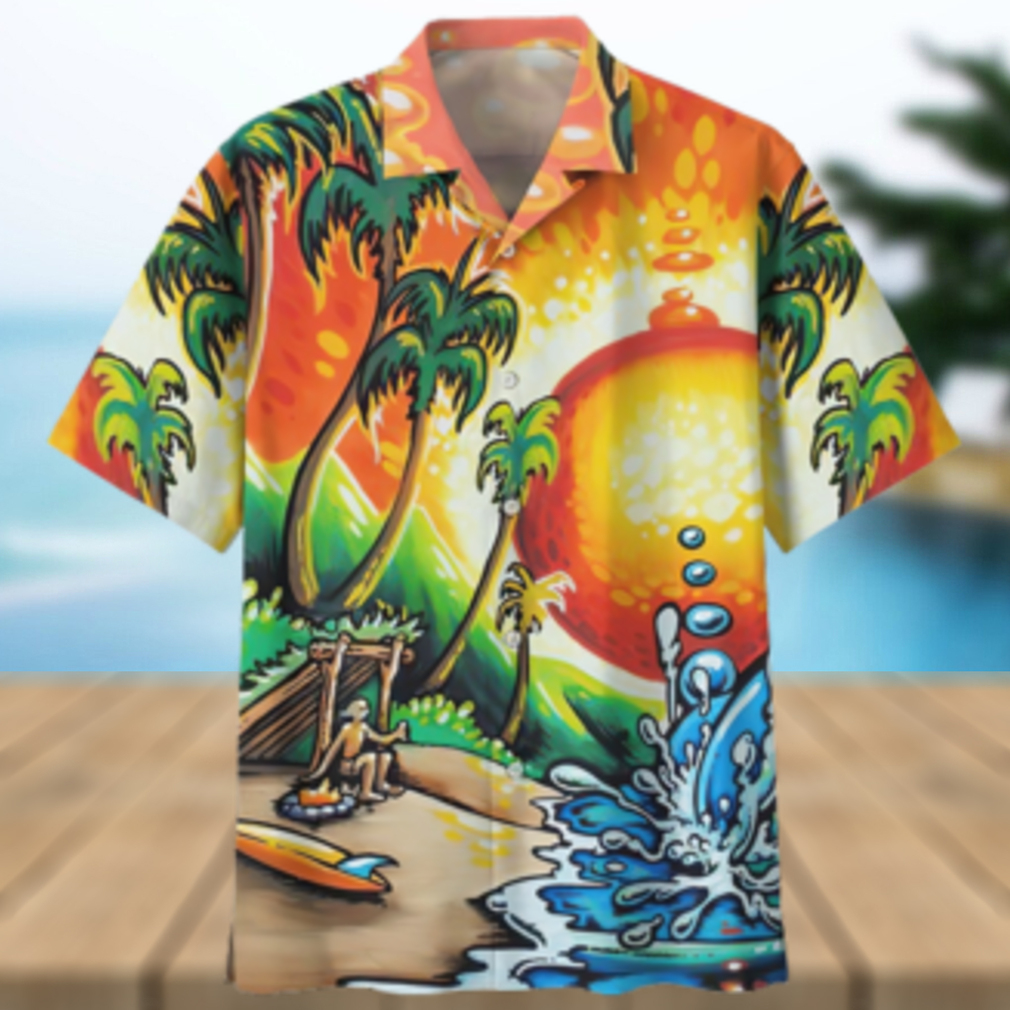 Surfing Orange Unique Design Unisex Hawaiian Shirt - Limotees