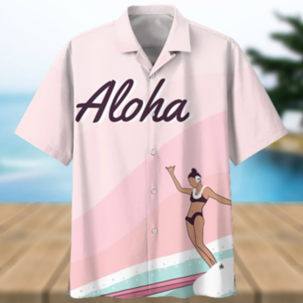 Surfing Pink High Quality Unisex Hawaiian Shirt - Limotees